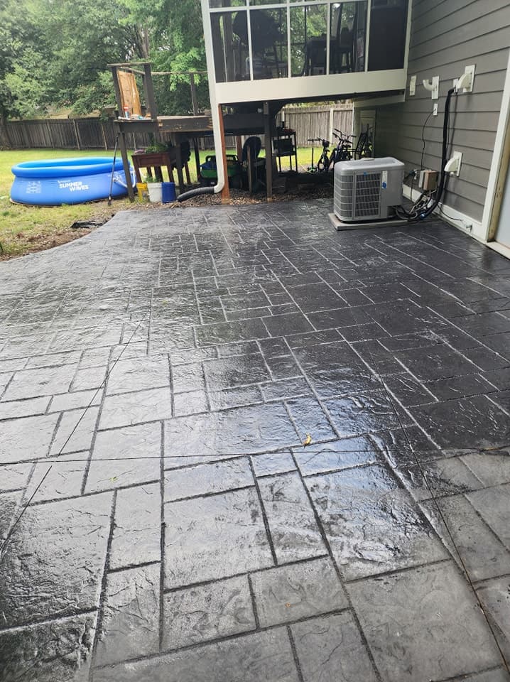 Premium stamped concrete patio by Primos Concrete LLC